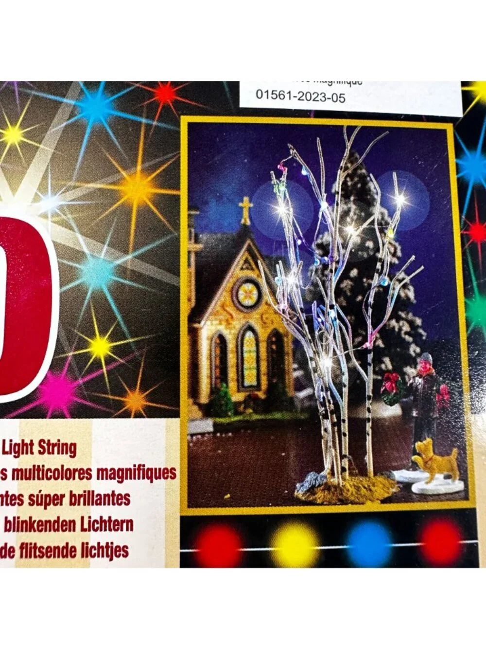 Lemax Village Lights Battery 20 Super Bright Multi Color Flashing Light String
